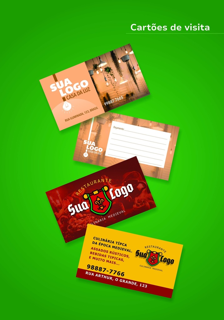 Cartões De Visita — COUCHE LAMINACAO HOLOGRAFICA FRENTE - 300g — 91 x 51 — Cor 4X0
