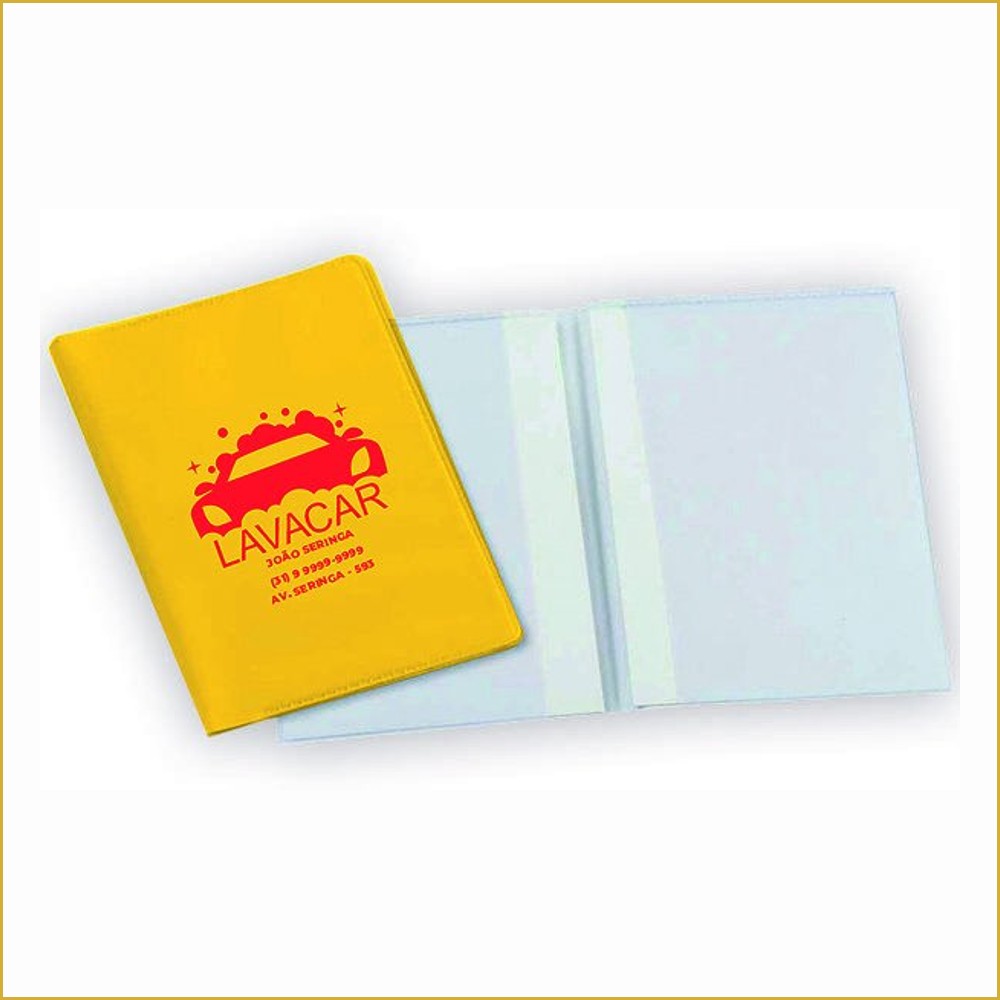 Porta Documentos — PORTA DOCUMENTO DUPLO- PVC FLEXÍVEL 0,2MM - FORRO EM PAPELÃO - 2g — 182 x 122 — Cor 1X0 (100 unids.)