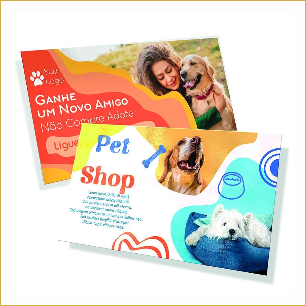 Postais — PVC BRANCO 050 - 50g — 91 x 153 — Cor 4X0 (50 unids.)