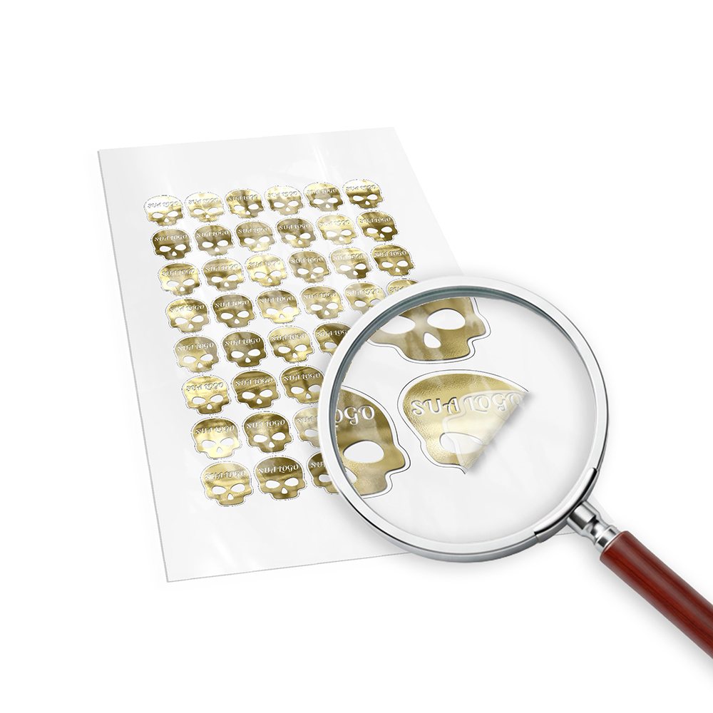 [ADEHOT015] Adesivos — Folha 330x480mm — Bopp transparente com hotstamping (Impressão 1×0 · 05 un. · 330 x 480 · ADEHOT015)