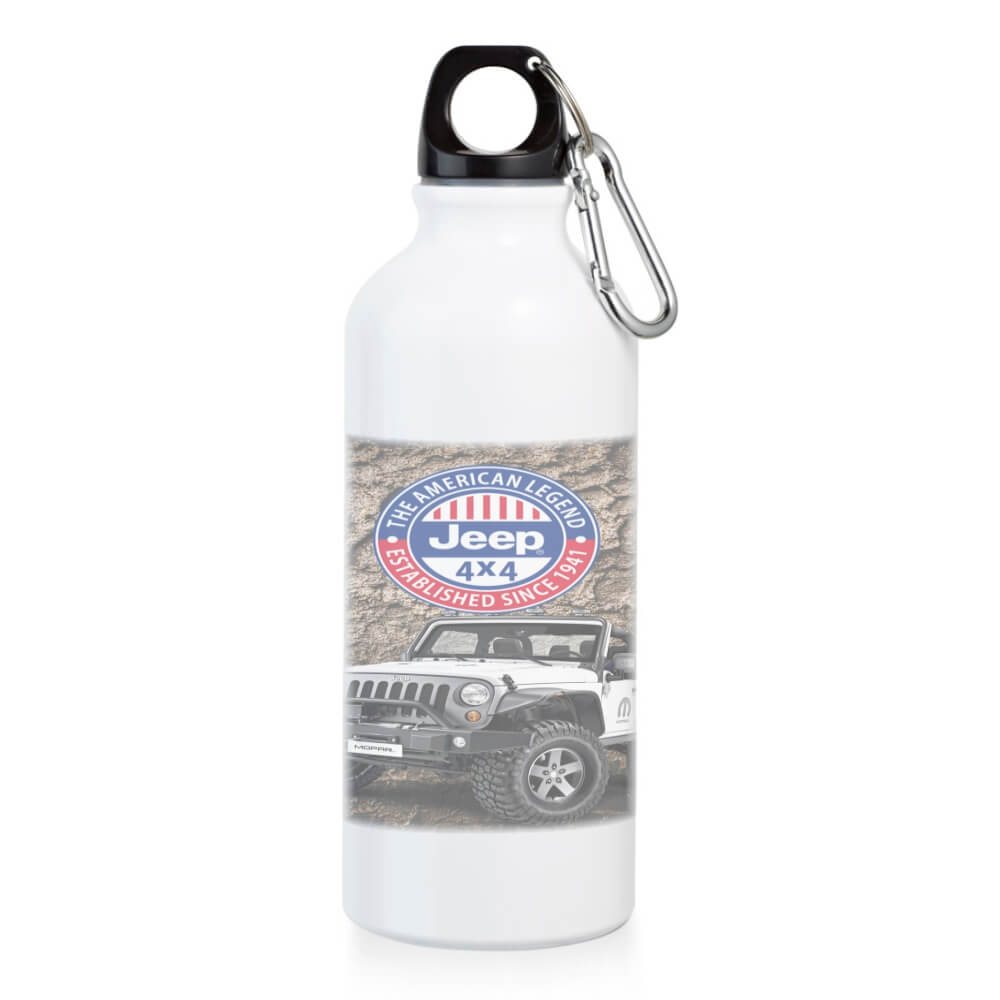 Garrafas e squeezes — Squeeze de aluminio — Modelo erald com mosquetao — Com sublimacao — 500ml
