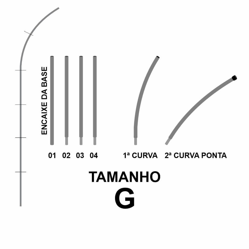 Linha de atacado — Wind banner — Pecas — Hastes — Faca pena e vela