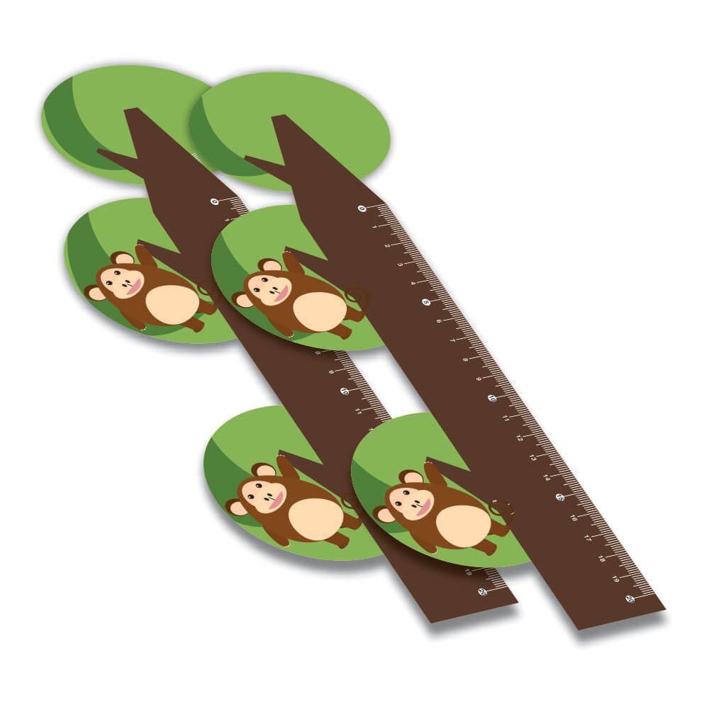 Reguas — PVC 050mm premium — Branco — Infantil — Modelo macaco