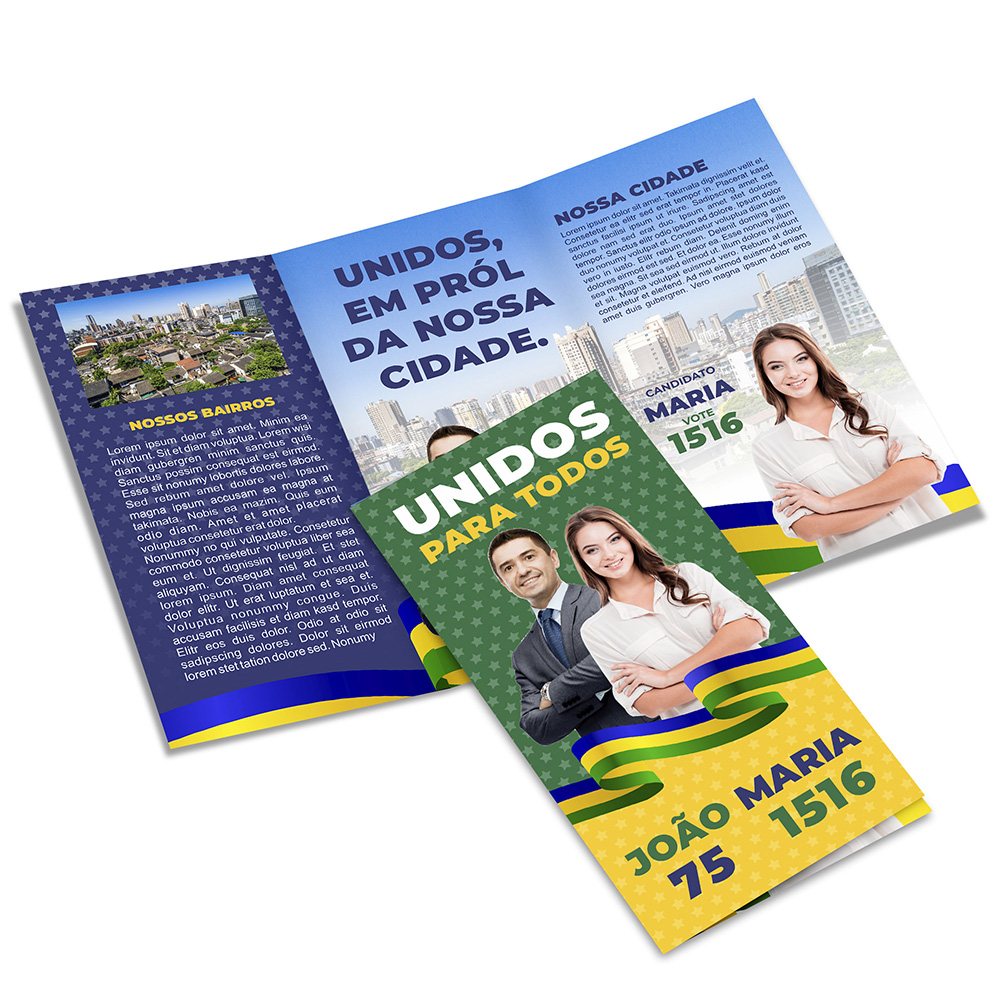 [ELEI0645] Eleicoes 2026 — Folders (Couche 150g · 300x200mm · 2 dobras · Impressão 4×4 · 1000 un. · ELEI0645)