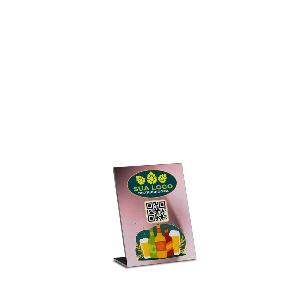 [PLACPIX151] Placas — Placa de qr code pix — Dtf UV — Acrílico espelhado rose 3mm (100x150mm · Impressão 4×0 · 10 un. · PLACPIX151)