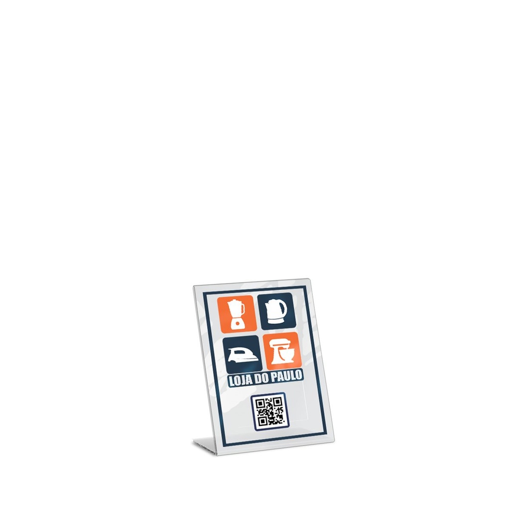 [PLACPIX039] Placas — Placa de qr code pix — Impressão UV — Acrílico branco 3mm (100x150mm · Impressão 4×0 · 10 un. · PLACPIX039)