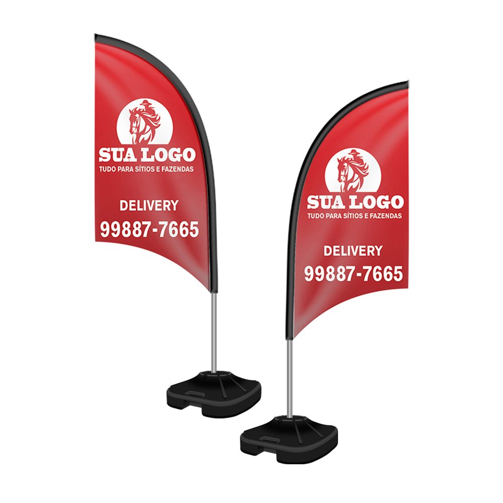 Wind banner — Kit completo — Tecido oxford — Modelo vela