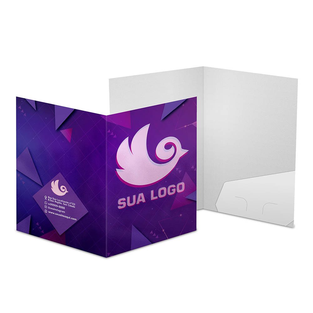 [PD06] Pastas — Couche 250g — Bolsa colada sem impressão — Lam brilho frente (Impressão 4×0 · 05 un. · 480 x 330 · PD06)