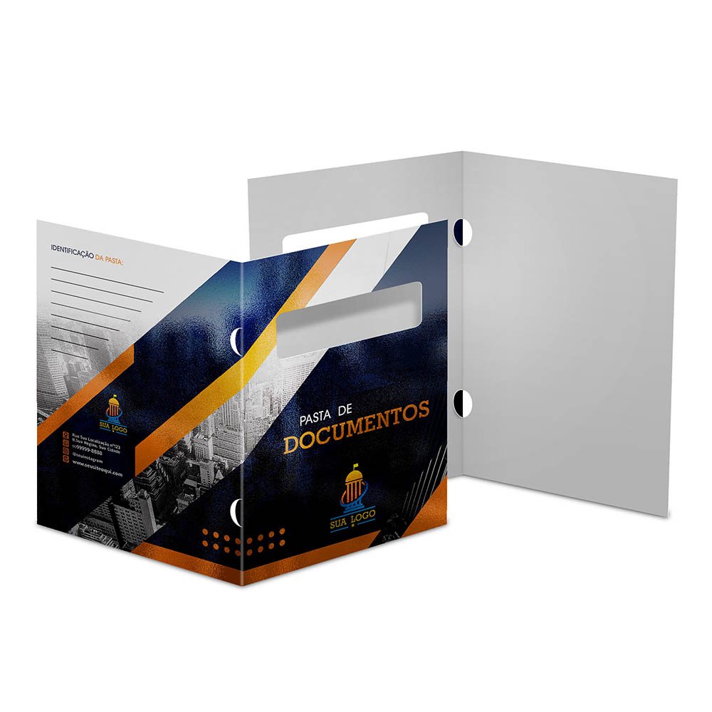 [PLB2755] Pastas — Couche 250g — Orelha com janela (Lam brilho frente · Impressão 4×0 · 05 un. · 480 x 330 · PLB2755)