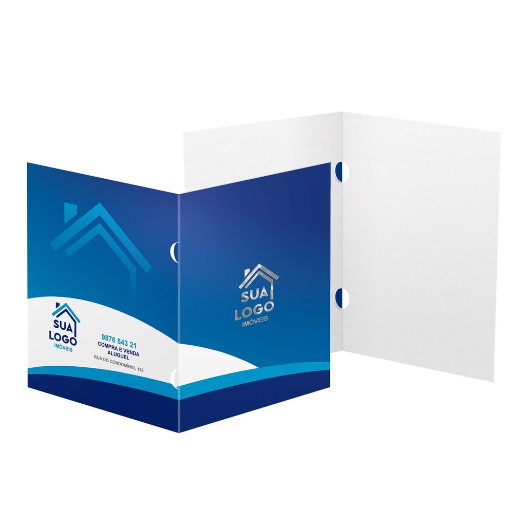 Pastas — Couche 300g — Orelha — Lam fosca frente e hotstamping frente