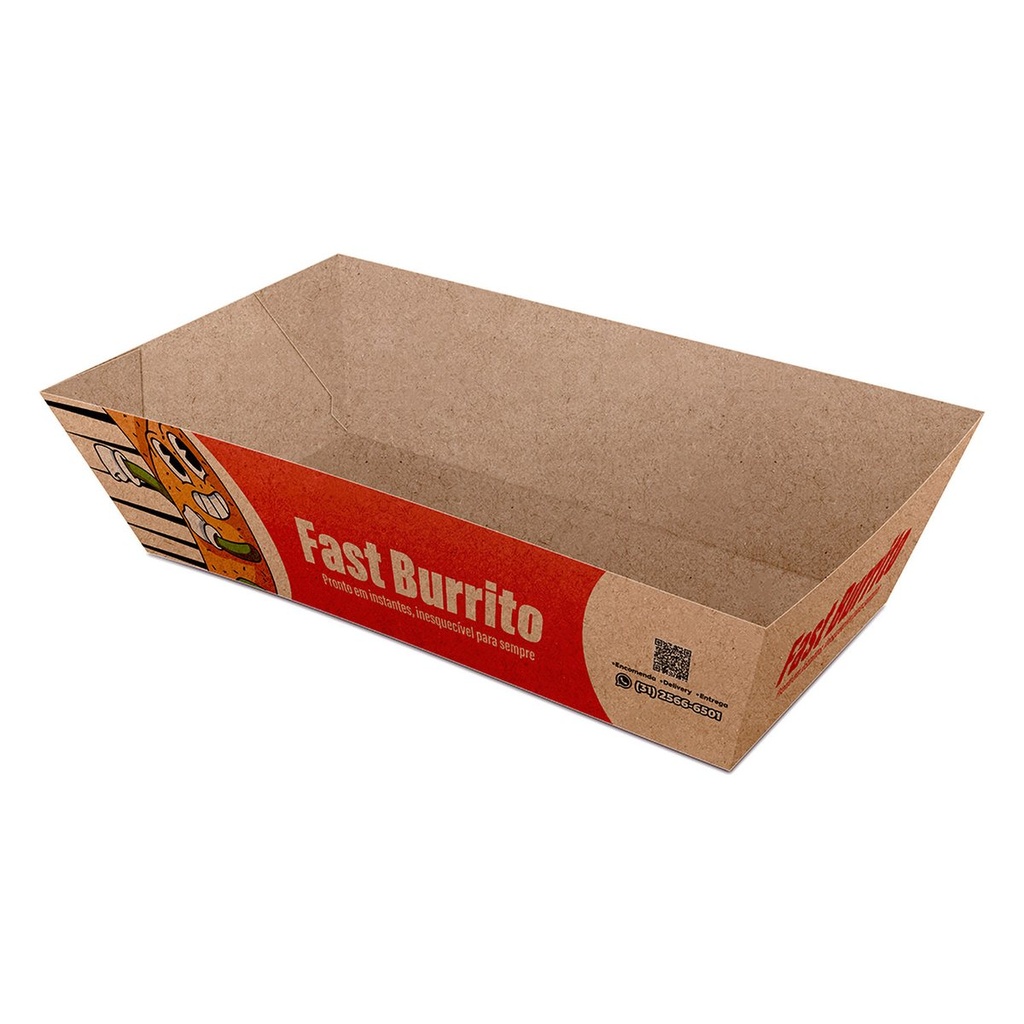 [CDKB19CC] Delivery — Embalagens para delivery — Kraft 250g — Burrito e tortilha (Grande · Impressão 4×0 · 100 un. · 330 x 480 · CDKB19CC)