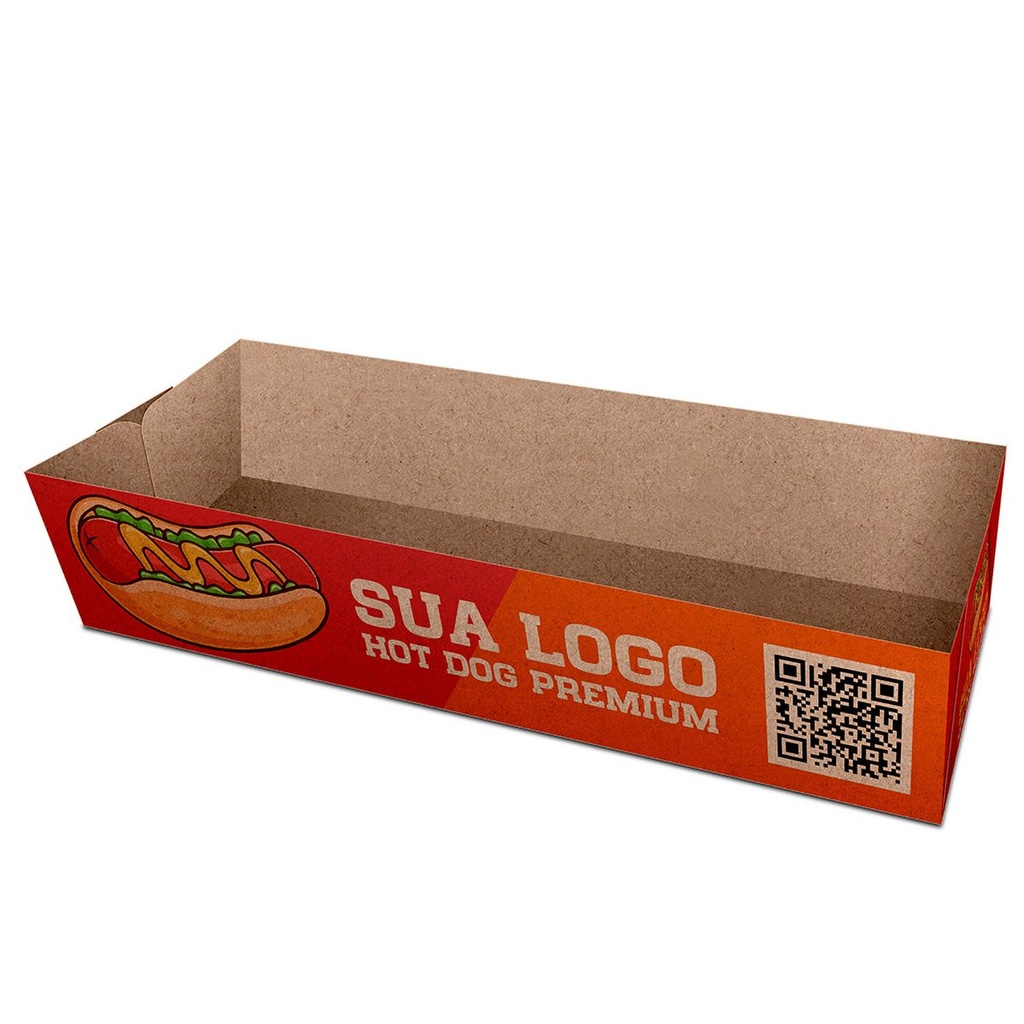 [CDKB23] Delivery — Embalagens para delivery — Kraft 250g — Hot dog e baguete — Laminacao interna (Impressão 4×0 · 100 un. · 305 x 145 · CDKB23)