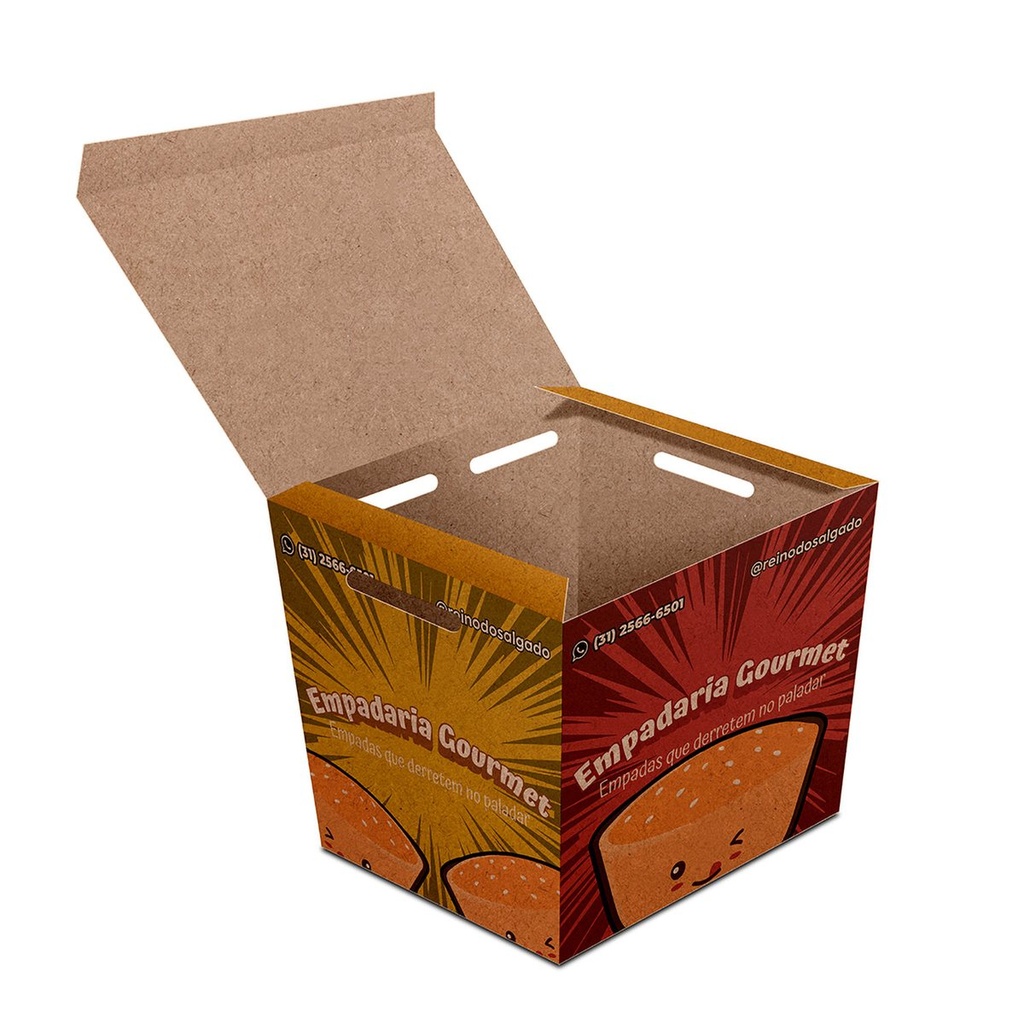 [CDCA105] Delivery — Embalagens para delivery — Kraft 250g — Salgados — Pequena (Impressão 4×0 · 100 un. · 480 x 330 · CDCA105)