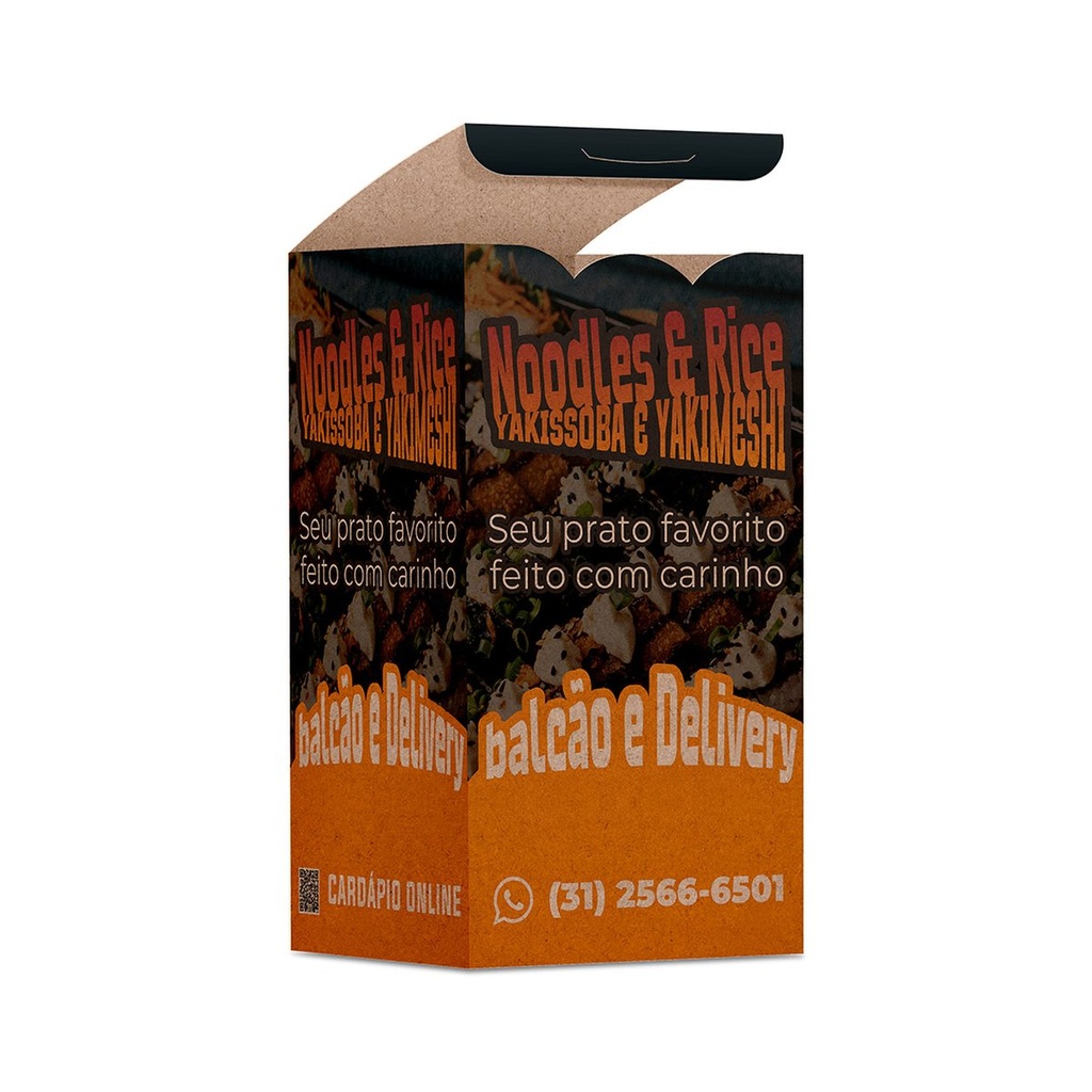 [CDCA35C] Delivery — Embalagens para delivery — Kraft 250g — Yakissoba e yakimeshi — Pequena (Impressão 4×0 · 100 un. · 480 x 330 · CDCA35C)