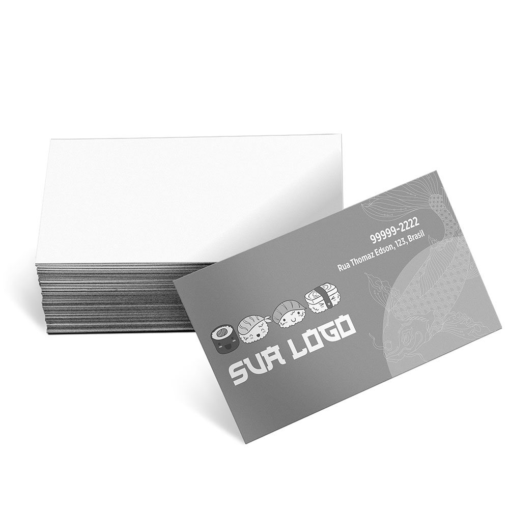 Cartoes de visita europeu — Apergaminhado 240g — Sem laminacao e sem verniz UV — Sem verniz