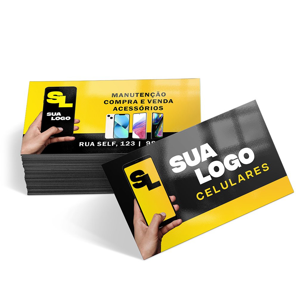 Cartoes de visita — Couche 300g — Verniz UV
