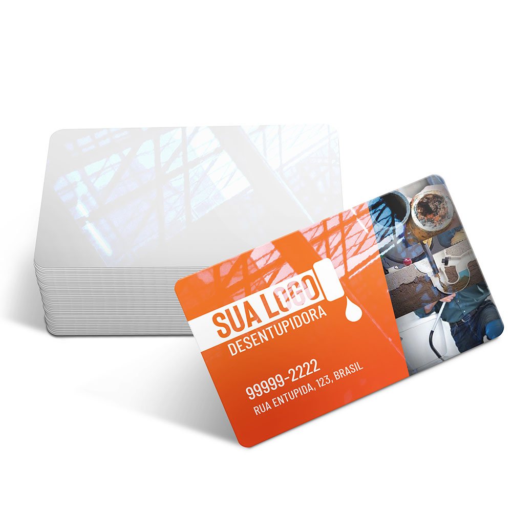 [PVCC28] Cartoes de visita — PVC cristal 075mm — Branco — Cristal 075mm (Impressão 4×0 · 100 un. · 91 x 53 · PVCC28)