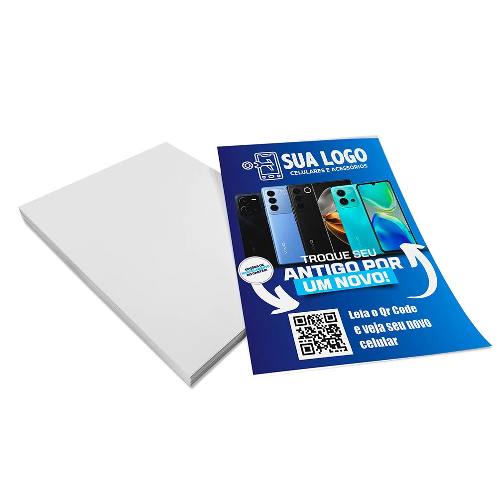 Panfletos flyers e folhetos — Apergaminhado 180g — 150x210mm