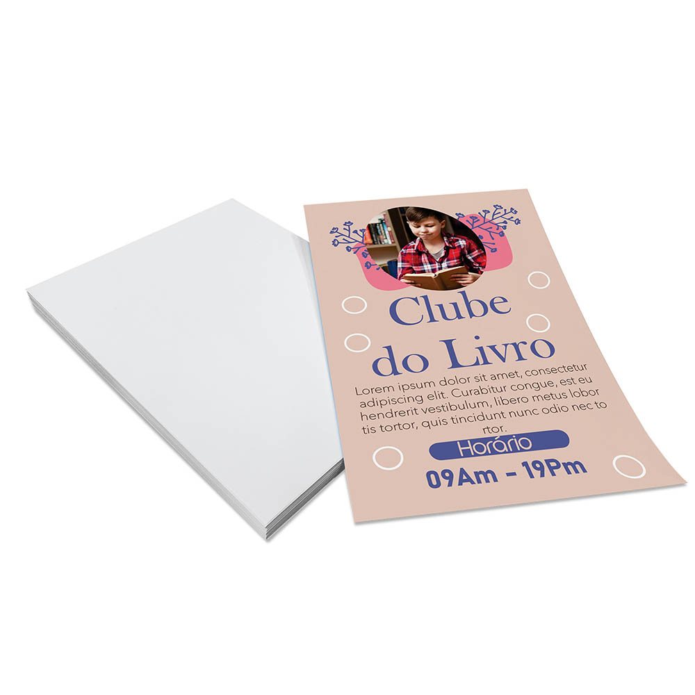 [PA65G6C] Panfletos flyers e folhetos — Couche 70g — Sem verniz — 100x150mm (Impressão 4×0 · 1000 un. · 100 x 150 · PA65G6C)