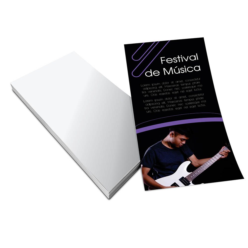 [PA65G1C] Panfletos flyers e folhetos — Couche 70g — Sem verniz — 100x200mm (Impressão 4×0 · 1000 un. · 100 x 200 · PA65G1C)