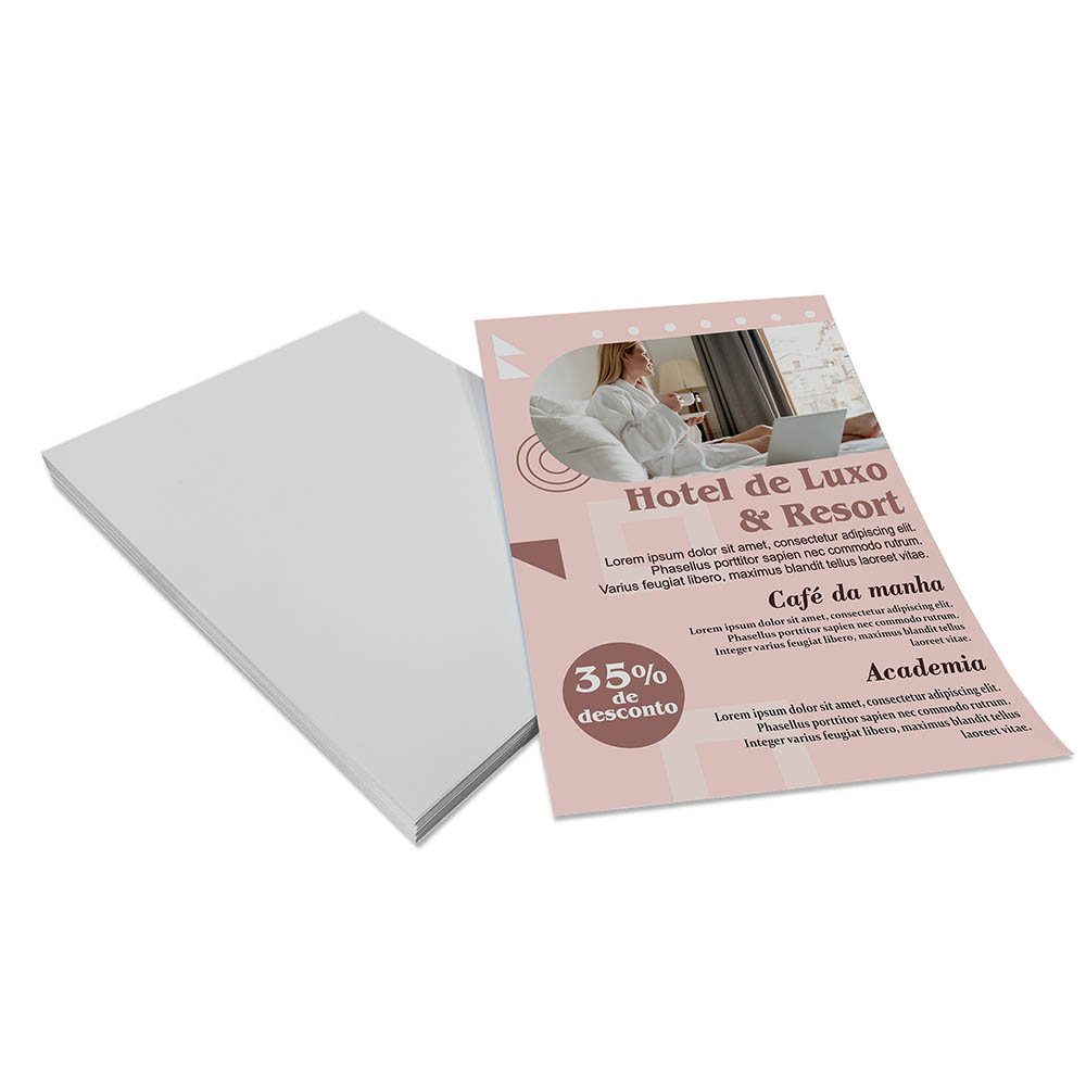 [PA65G11C] Panfletos flyers e folhetos — Couche 70g — Sem verniz — 150x200mm (Impressão 4×0 · 1000 un. · 150 x 200 · PA65G11C)