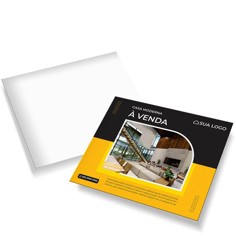 Postais — Couche 300g — Sem laminacao e sem verniz — Sem verniz — 182x153mm