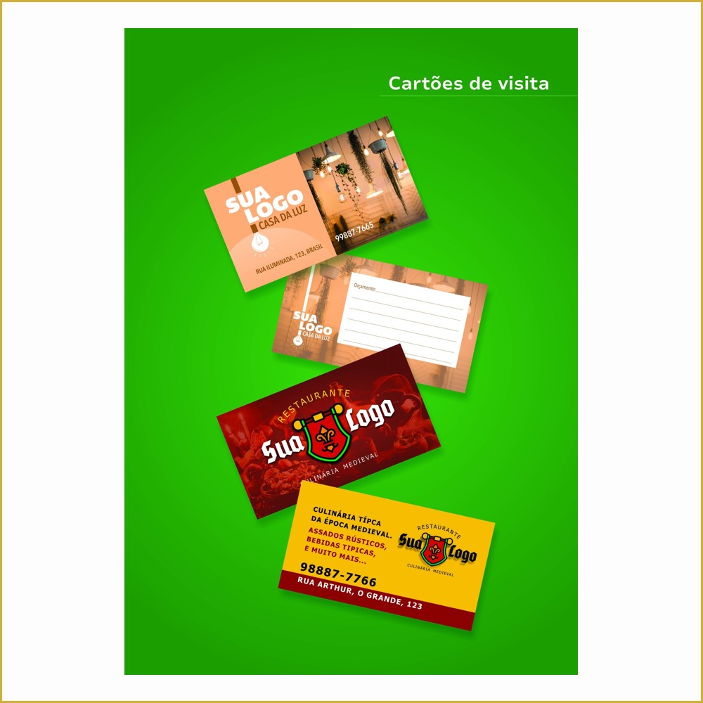 Cartões De Visita Europeu — APERGAMINHADO - 240g — 85 x 55 — Cor 1X1 (50 unids.)